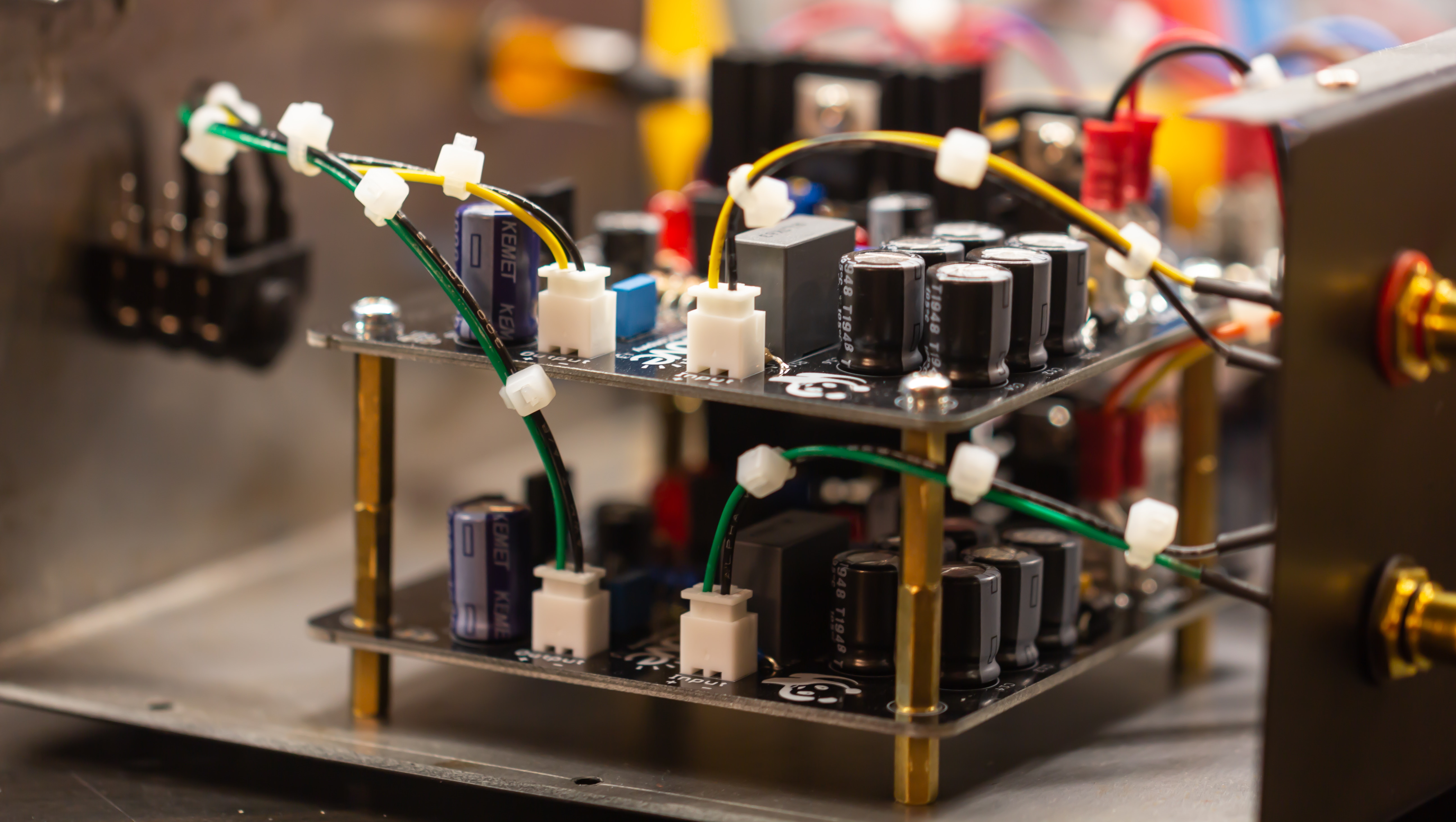 Stacked boards for stereo